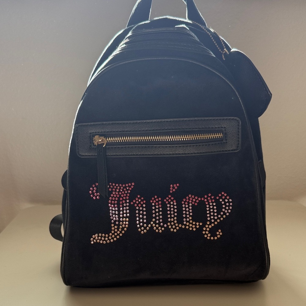 Juicy Couture Black Backpack with Pink Accents